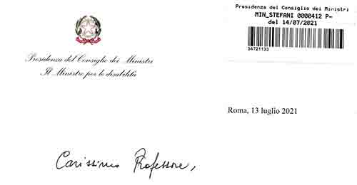 Il Ministro Erika Stefani augura buon lavoro al neo Presidente Amci Roma